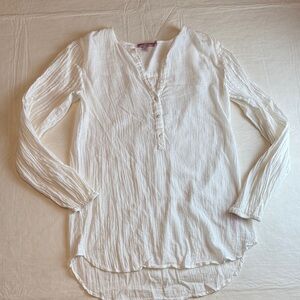 Calypso St. Barth Women's White Textured Blouse Tunic Size XS